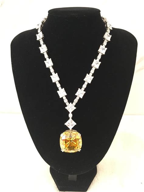 tiffany yellow diamond necklace cubic zirconia replica